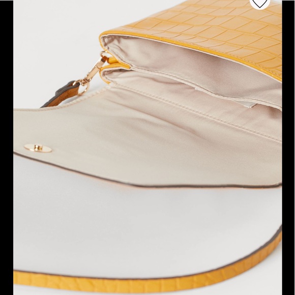 New! H&M Yellow Croc Embossed Crossbody Bag - Picture 4 of 11